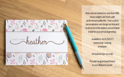 Personalized Stationery Set – Custom Notepad Set with Floral Writing Paper & Envelopes