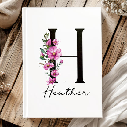 Personalized Journal – Deluxe Hardcover Notebook With Floral Birth Flower Gift