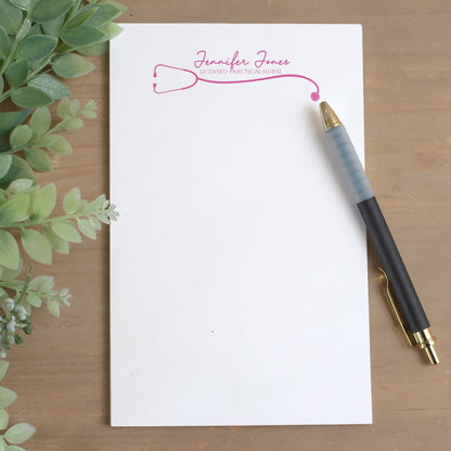 Personalized Nurse Notepad - Custom Name Stationery | RN LPN CNA Notepads Gift