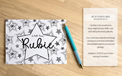 Personalized Stationery Set - Star Letter Paper & Notebook and Pen Gift Kit