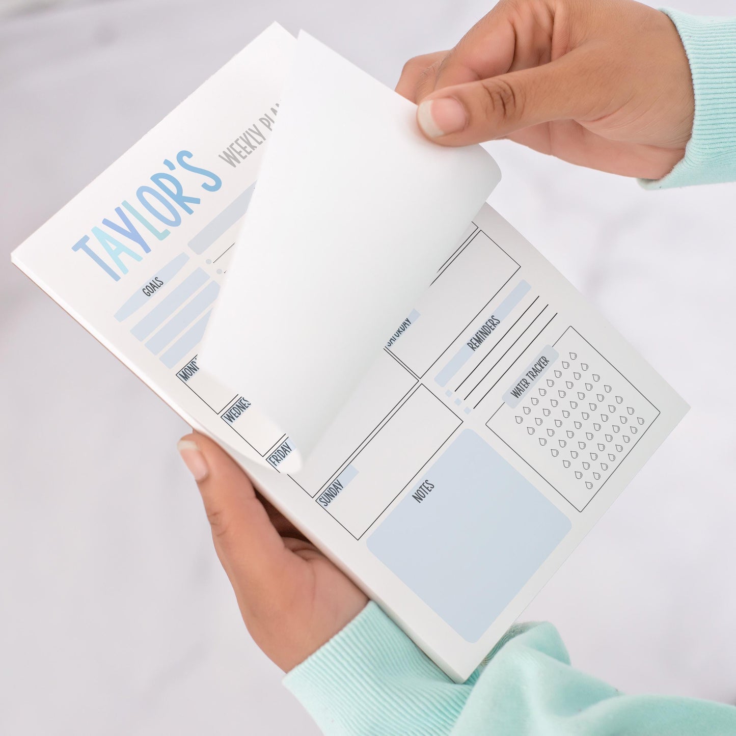 Weekly Planner Notepad - Custom Name, Days of the Week Pad | Teacher & Co-Worker Gift