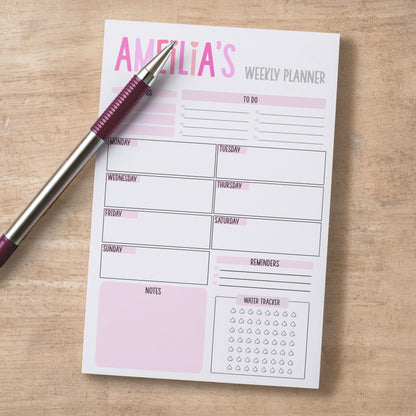 Personalized Weekly Planner - Custom Name Notepad | Calendar To Do List