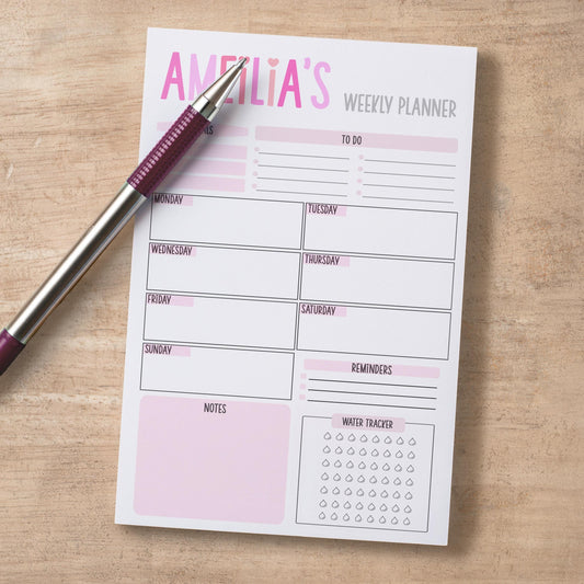 Personalized Weekly Planner - Custom Name Notepad | Calendar To Do List