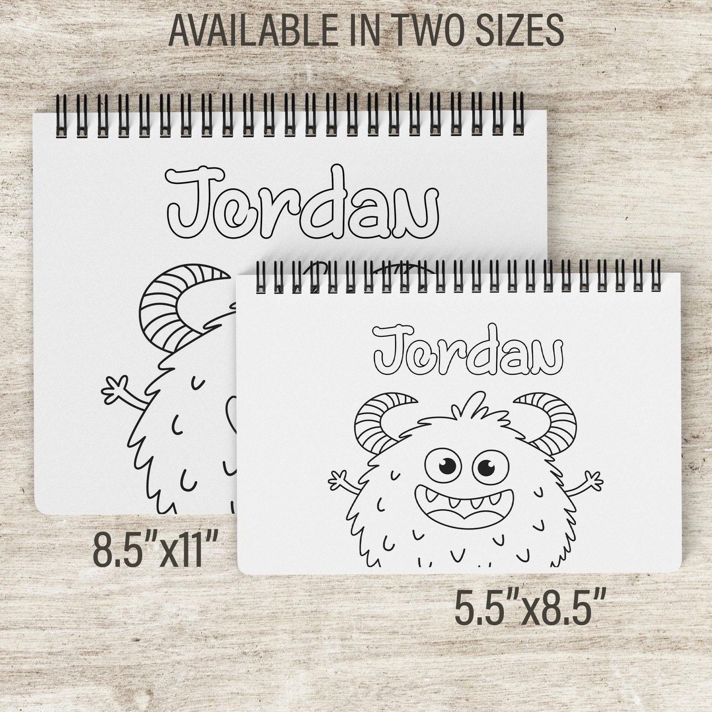 Personalized Coloring Book - Custom Kids Coloring Book With Name & Cute Monster Activity