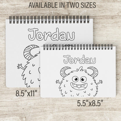 Personalized Coloring Book - Custom Kids Coloring Book With Name & Cute Monster Activity