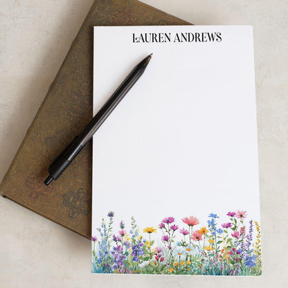 Personalized Flower Notepad – Custom Name Notepads | Floral Garden Notes & Thank You Notes