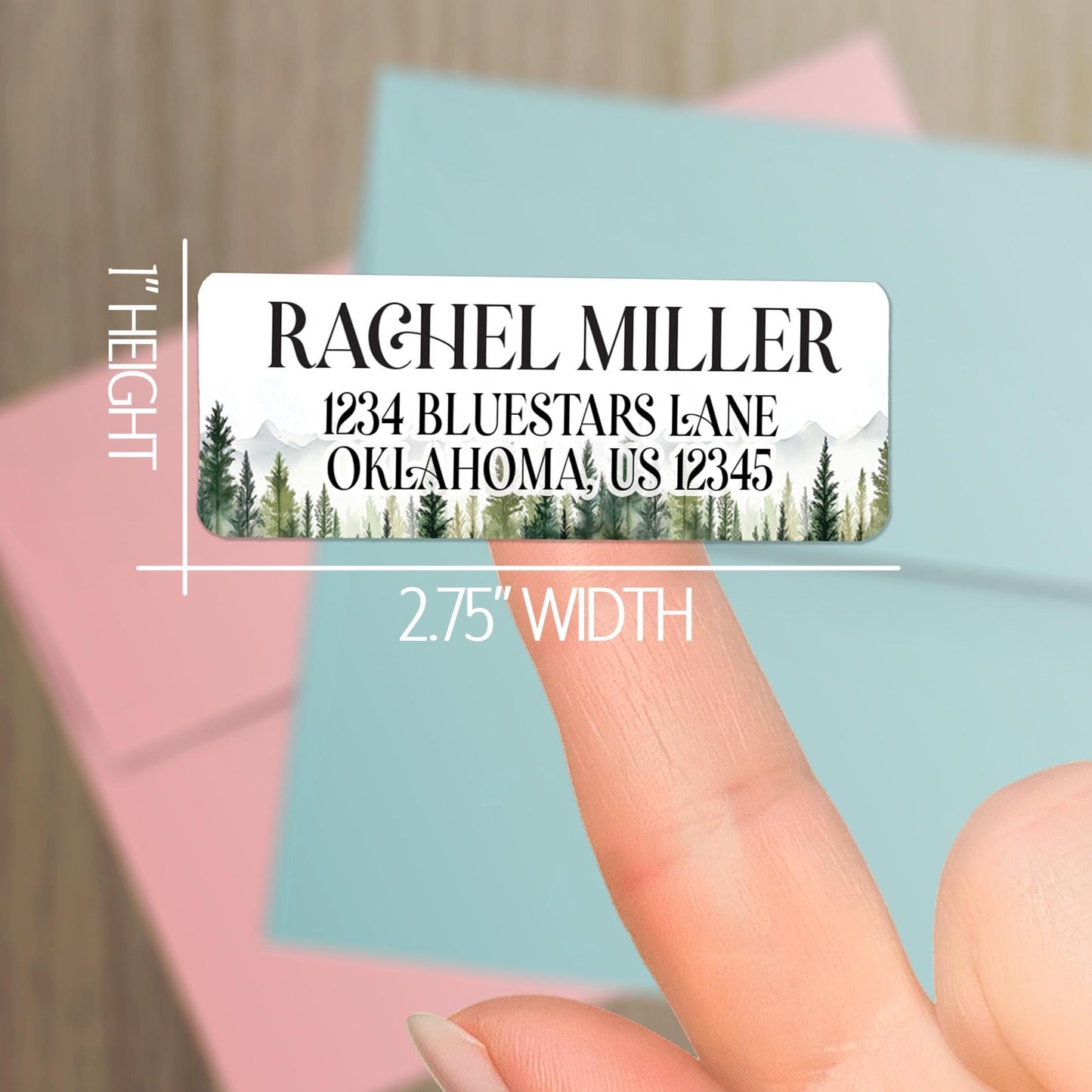 Custom Return Address Labels - Personalized Nature Mountain & Floral Stickers | Water Resistant