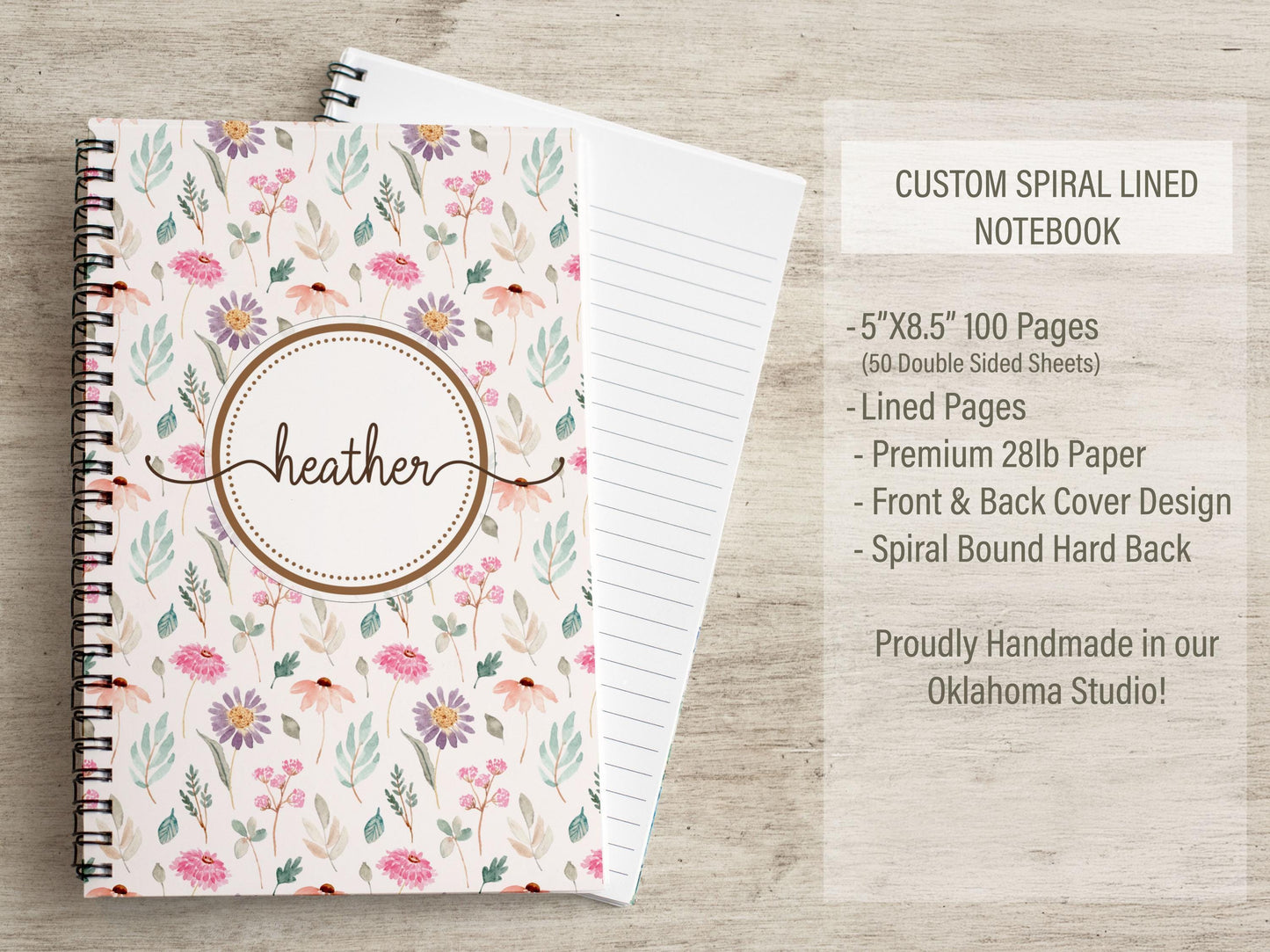 Personalized Stationery Set – Custom Notepad Set with Floral Writing Paper & Envelopes
