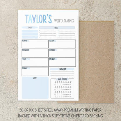 Weekly Planner Notepad - Custom Name, Days of the Week Pad | Teacher & Co-Worker Gift