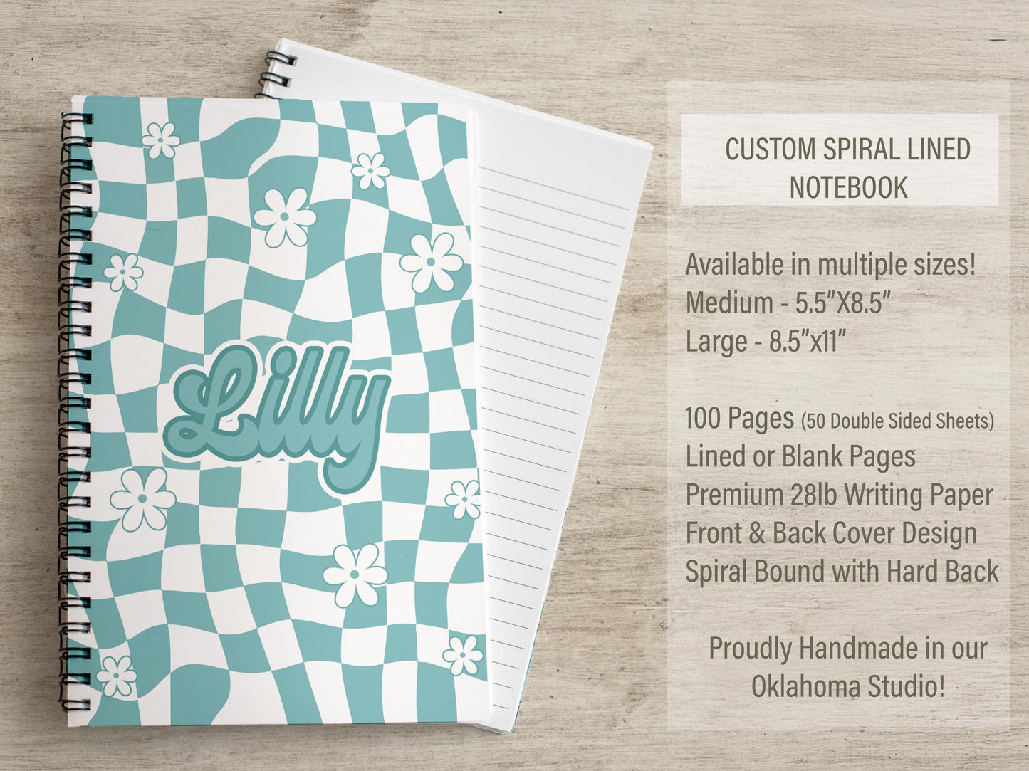 Custom Spiral Notebook - Personalized Journal for Girls | Kids Writing Notebooks
