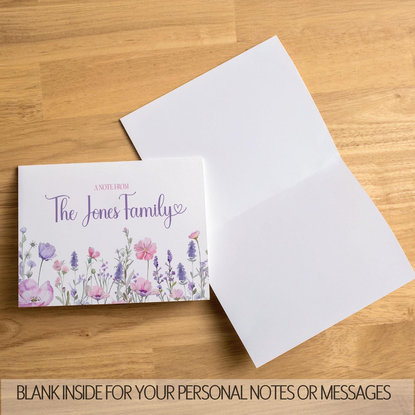 Personalized Note Cards - Custom Name Cards Wildflower Stationery Set with Envelopes