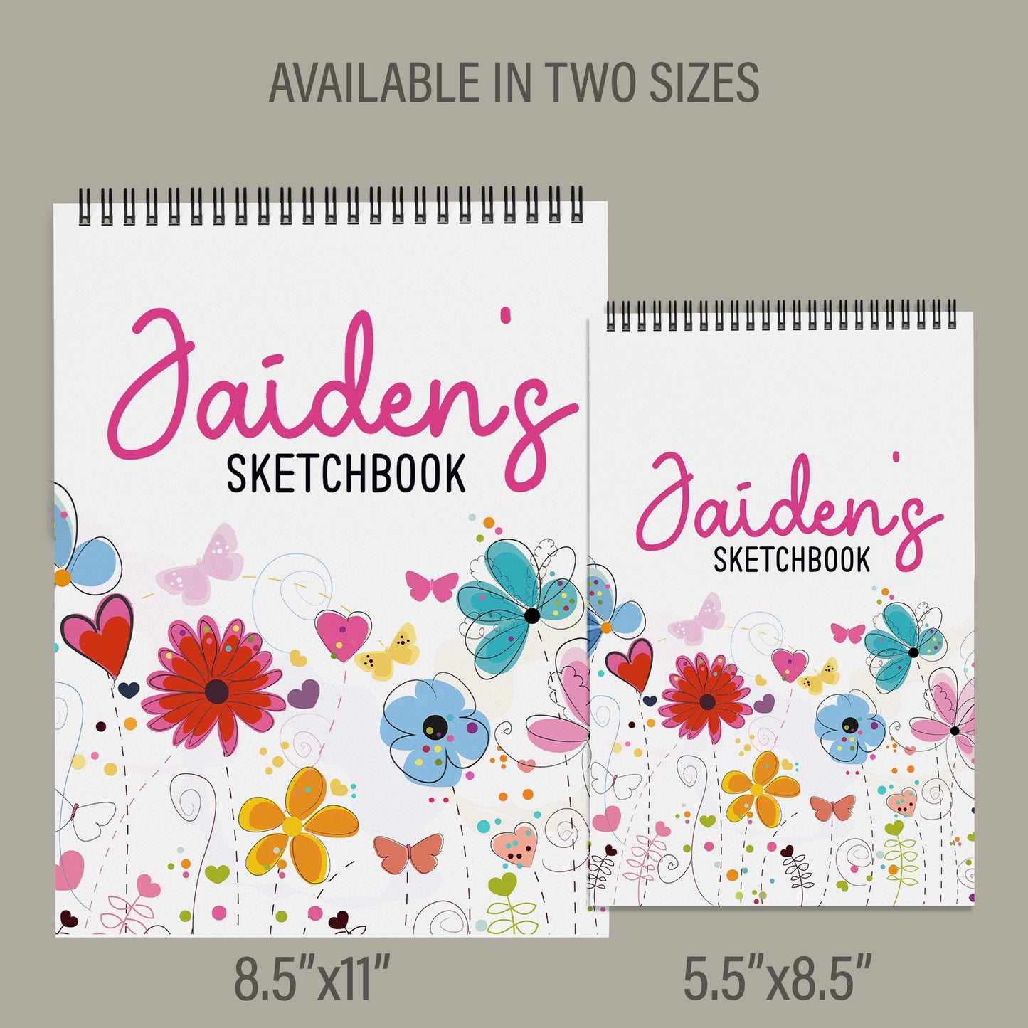 Personalized Sketchbook - Kids Drawing Pad With Name | Spiral Bound Art Book