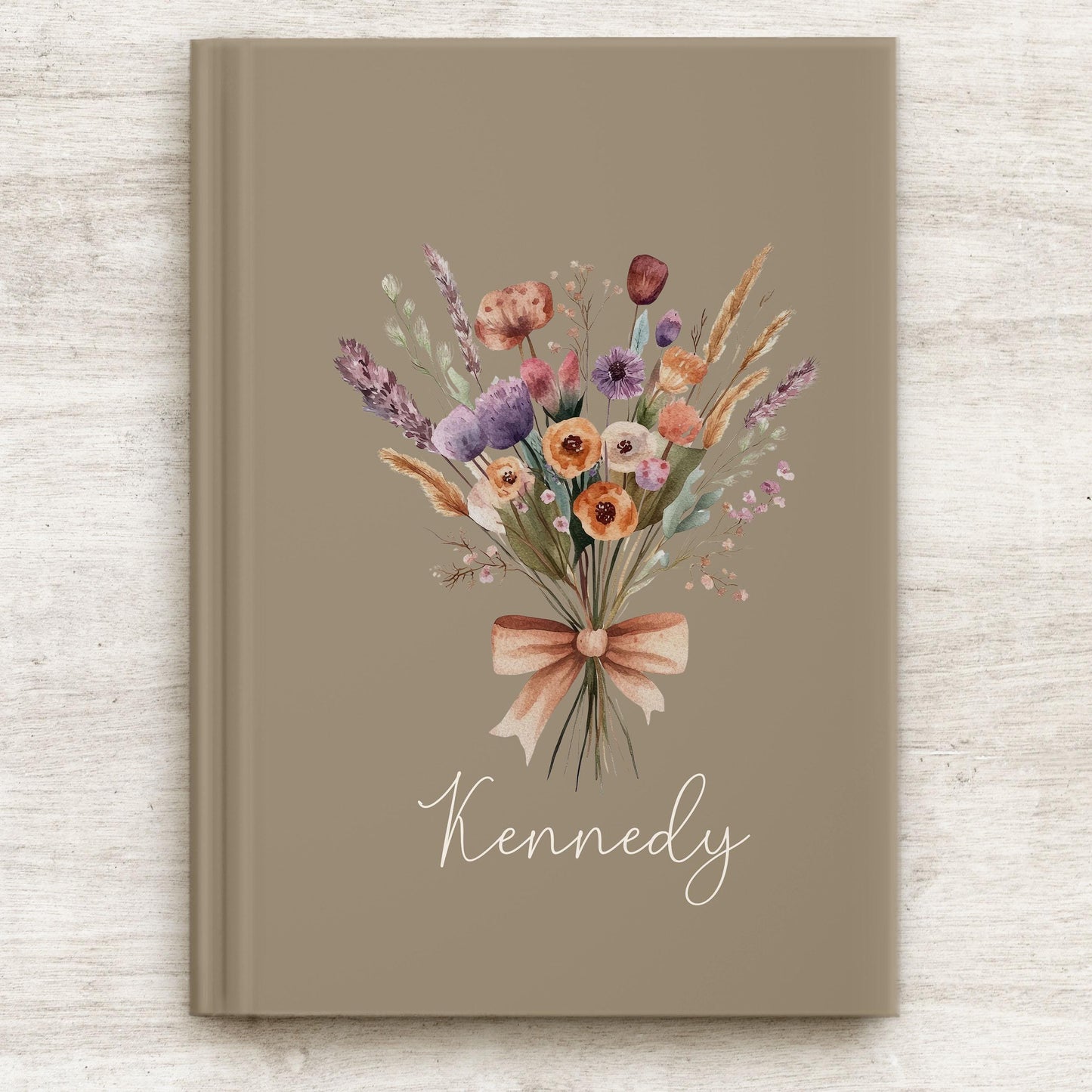 Personalized Hardcover Journal - Boho Floral Notebook | Custom Writing Notebook Gift