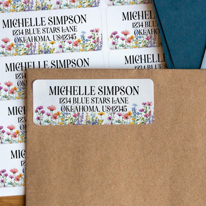 Custom Return Address Labels - Personalized Floral Stickers | Water Resistant, Smudge Proof
