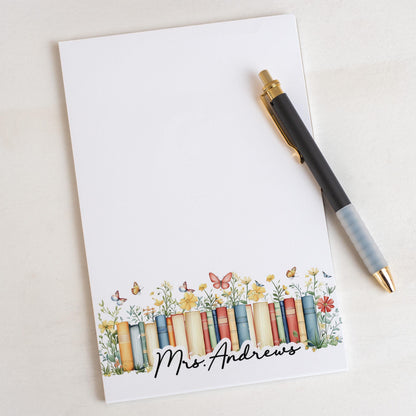 Personalized Teacher Notepad - Custom Name Classroom Note Pads With Tear Away Pages