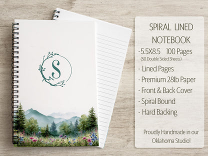 Personalized Stationery Set – Floral Notebook & Envelope Notecard Writing Gift
