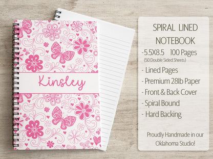 Personalized Stationery Set - Girls Butterfly Letter Writing Set with Notebook & Pen