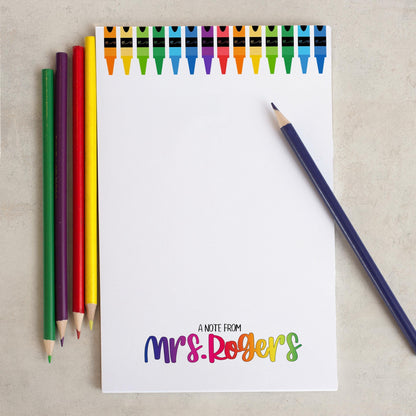 Personalized Teacher Notepad - Custom Name Notes | Rainbow Classroom Gift