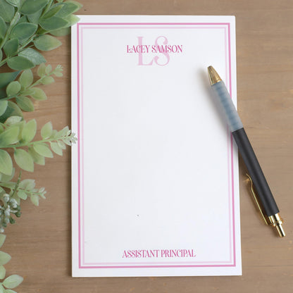 Personalized Notepad - Custom Monogram Initials Pad | Professional Stationery Gift