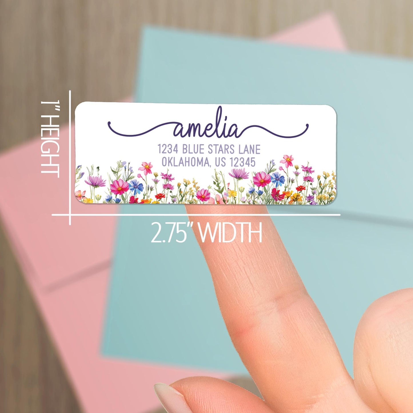 Personalized Address Labels - Custom Floral Return Stickers | Water Resistant, Smudge Proof