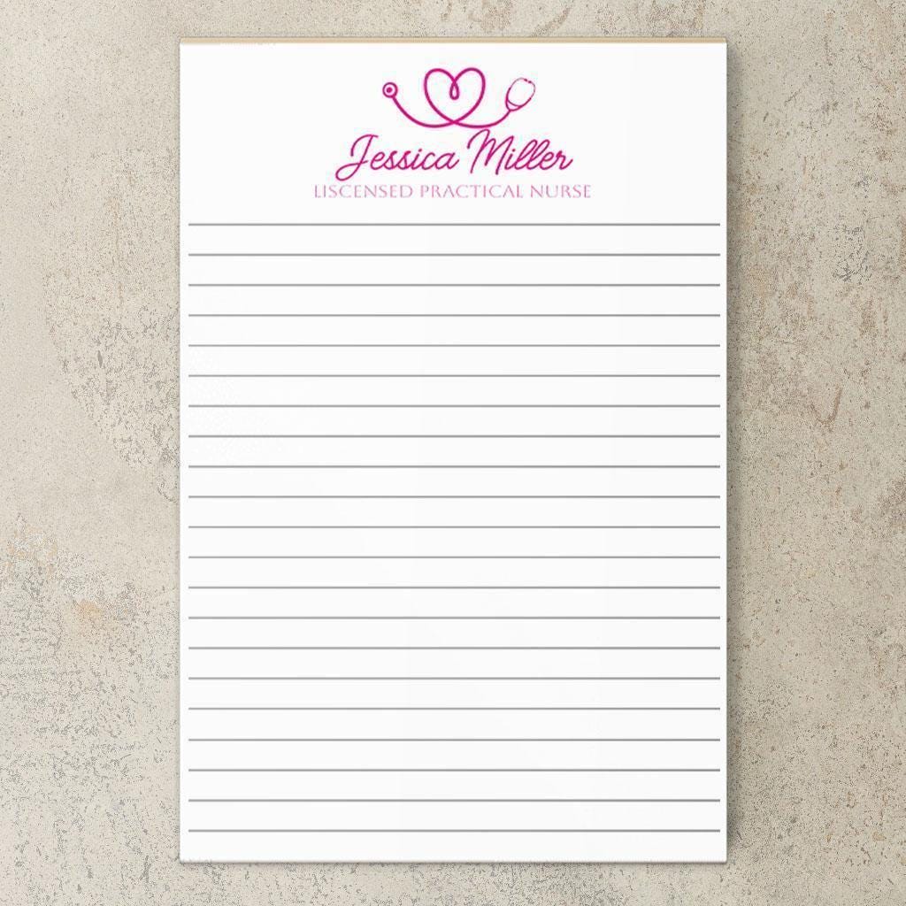 Personalized Nurse Notepad - Custom Name Stationery | RN LPN CNA Notepads Gift