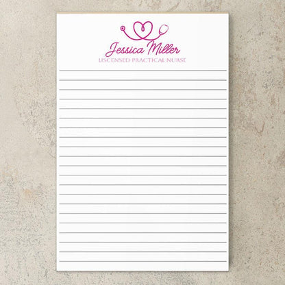 Personalized Nurse Notepad - Custom Name Stationery | RN LPN CNA Notepads Gift
