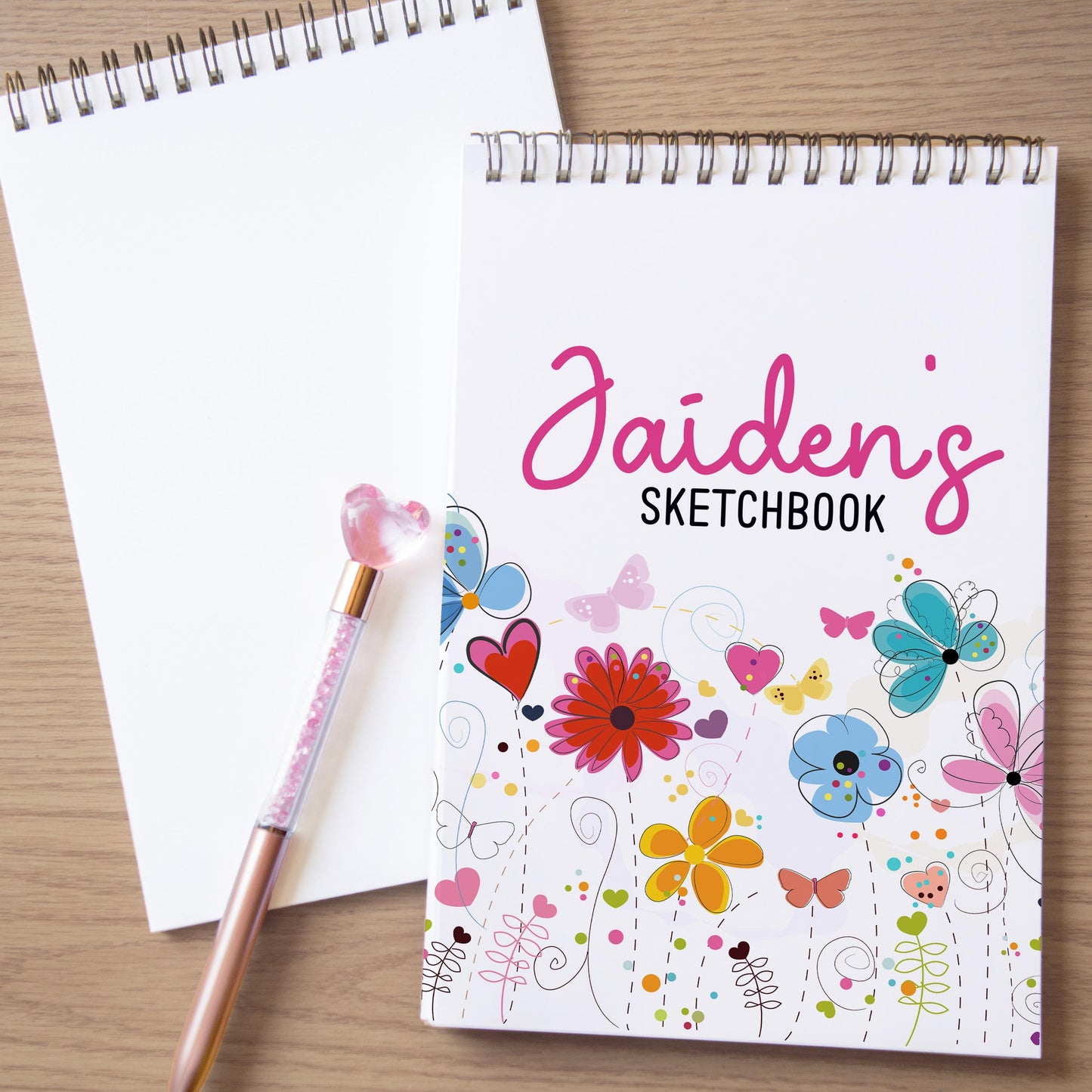 Personalized Sketchbook - Kids Drawing Pad With Name | Spiral Bound Art Book