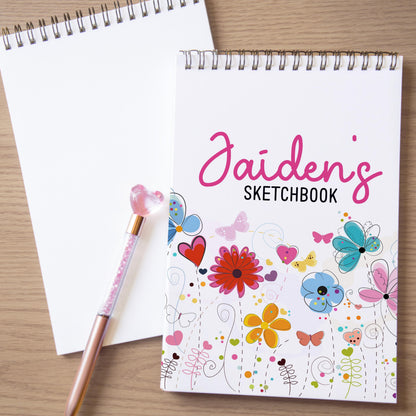Personalized Sketchbook - Kids Drawing Pad With Name | Spiral Bound Art Book