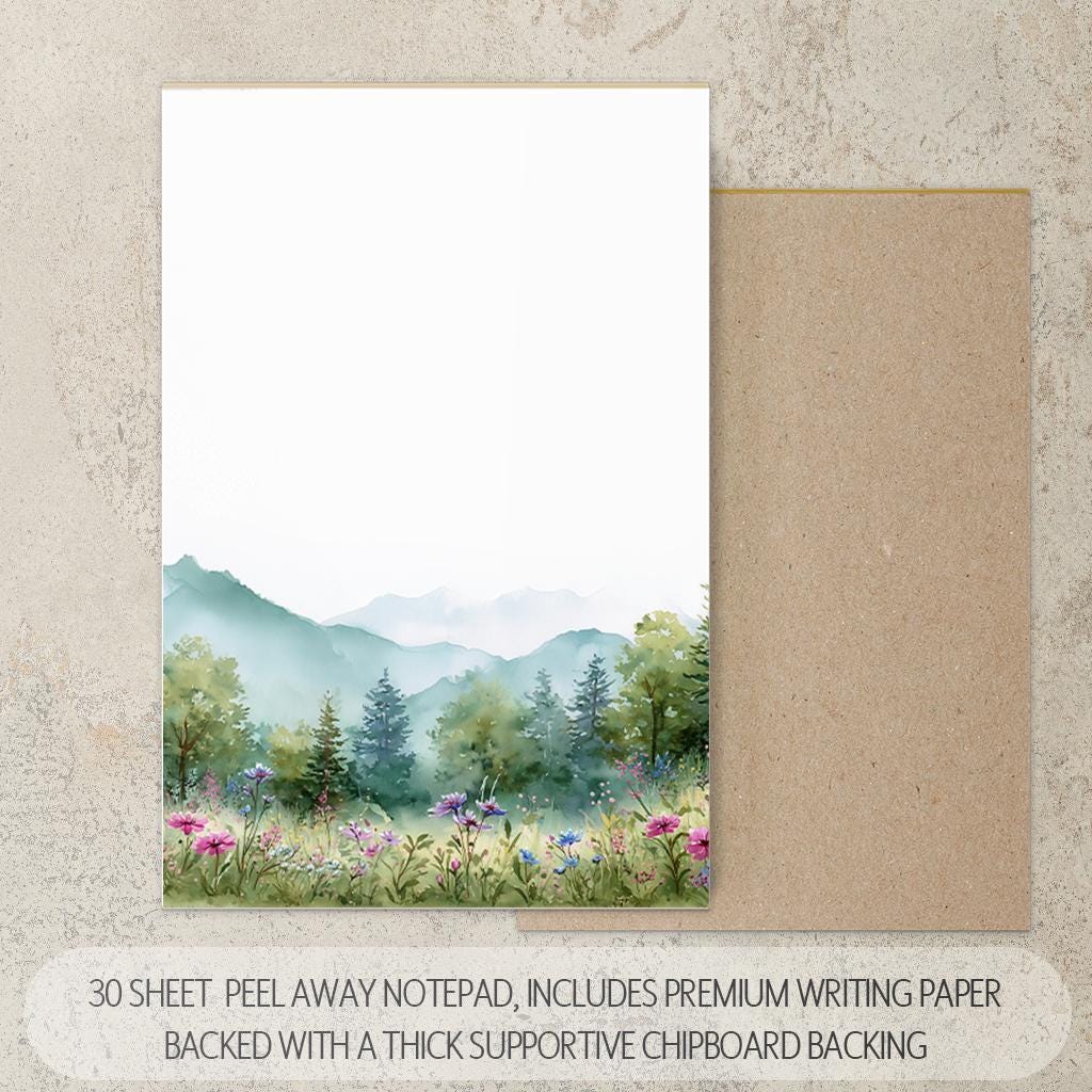 Personalized Stationery Set – Floral Notebook & Envelope Notecard Writing Gift