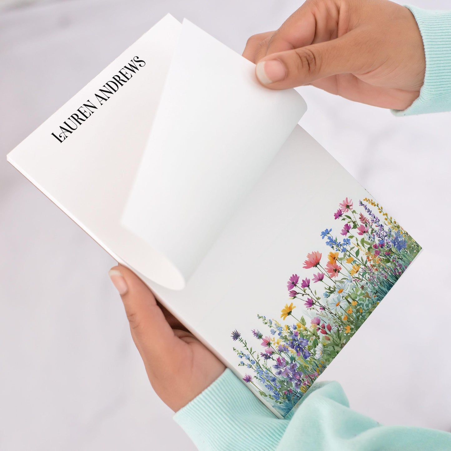 Personalized Flower Notepad – Custom Name Notepads | Floral Garden Notes & Thank You Notes
