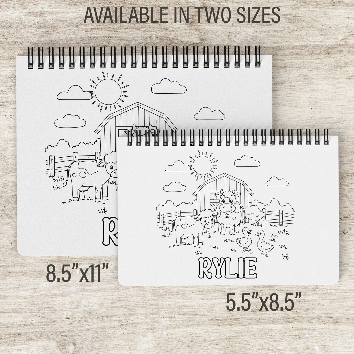Personalized Farm Coloring Book – Custom Kids Coloring Book With Name & 50 Pages