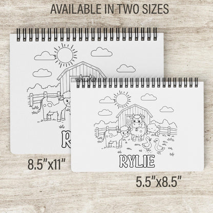Personalized Farm Coloring Book – Custom Kids Coloring Book With Name & 50 Pages