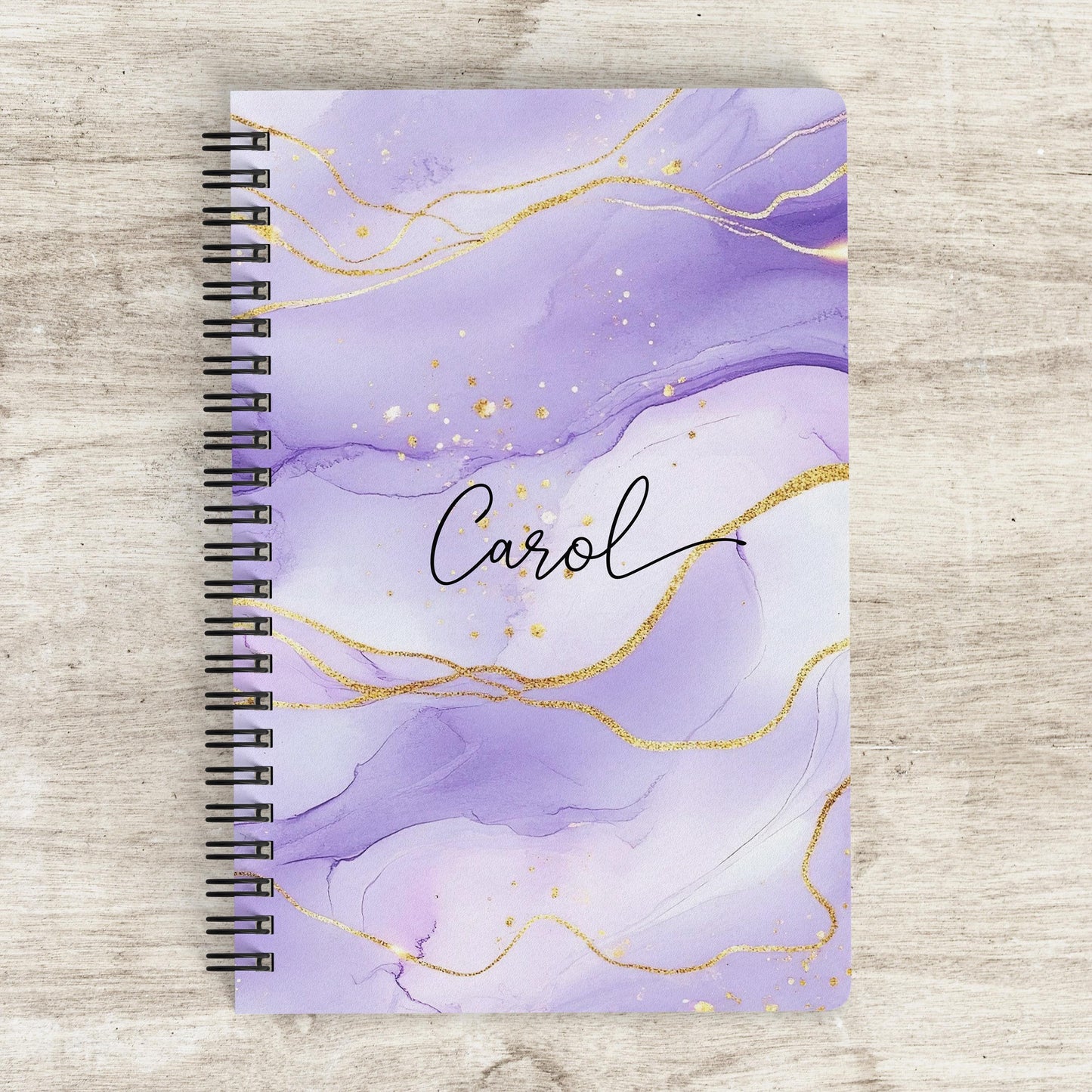 Personalized Purple Notebook - Custom Sketchbook With Name | Spiral Bound Journal Gift For Her