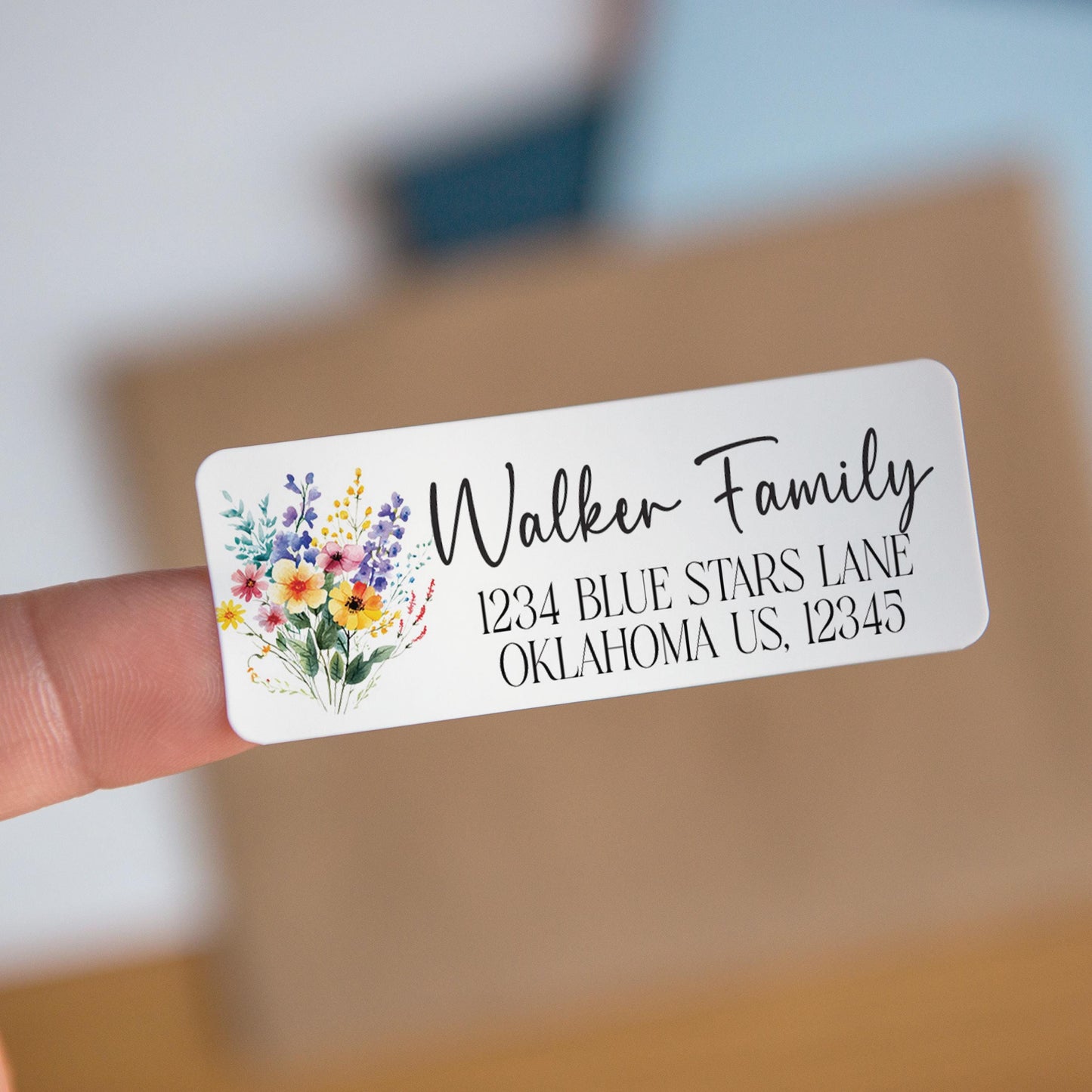 Custom Address Labels - Rainbow Flower Return Address Stickers | Water Resistant, Smudge Proof