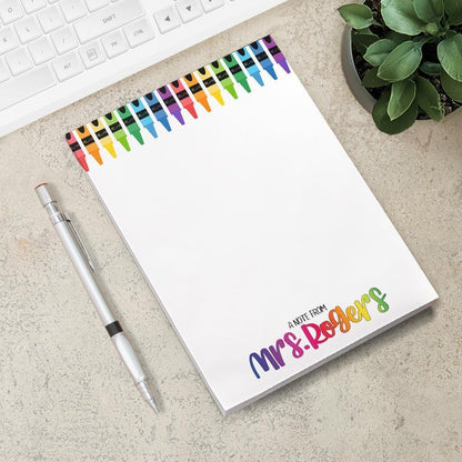 Personalized Teacher Notepad - Custom Name Notes | Rainbow Classroom Gift