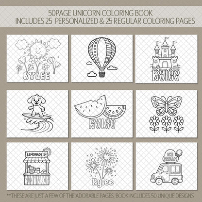 Personalized Summer Coloring Book – Custom Kids Coloring Activity With Farm Animals & Party Favor Gifts
