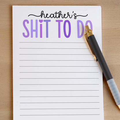 Funny Personalized Notepad - Custom Stationery | Colorful To Do List Gift