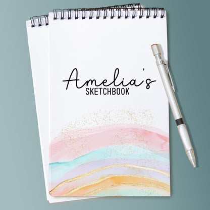 Girls Personalized Sketchbook – Custom Art Books with Heavyweight Drawing Paper for Kids