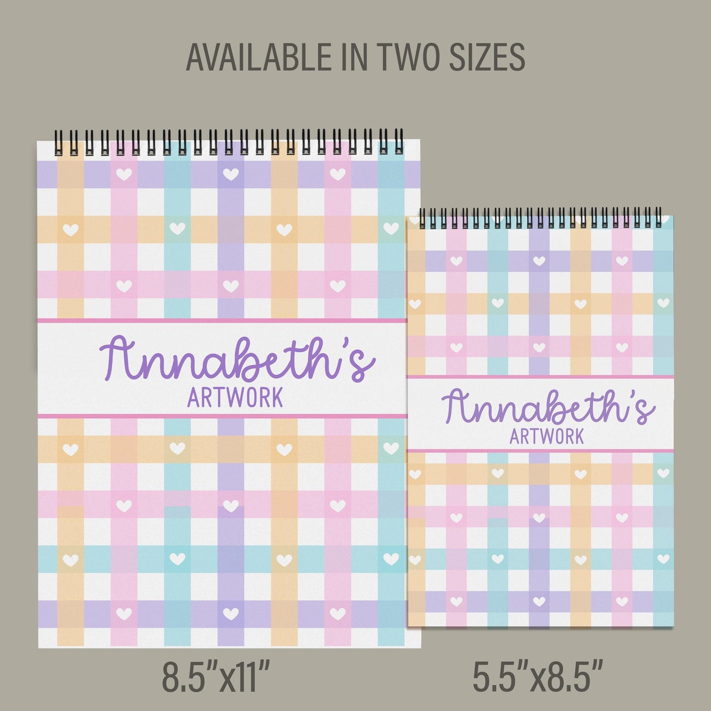 Girls Personalized Sketchbook - Custom Art Book With Name | Spiral Bound Drawing Pad