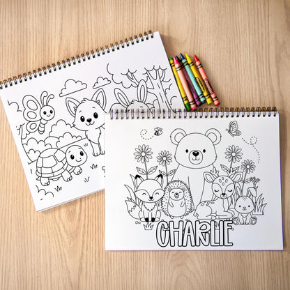 Personalized Animal Coloring Book - Custom Kids Color Book With Name & 50 Pages