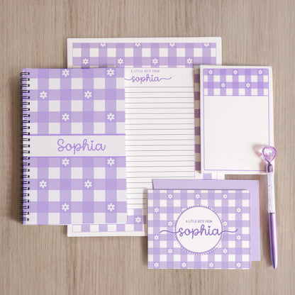 Personalized Stationery Set - Kids Letter Writing Paper & Girls Notepad Set