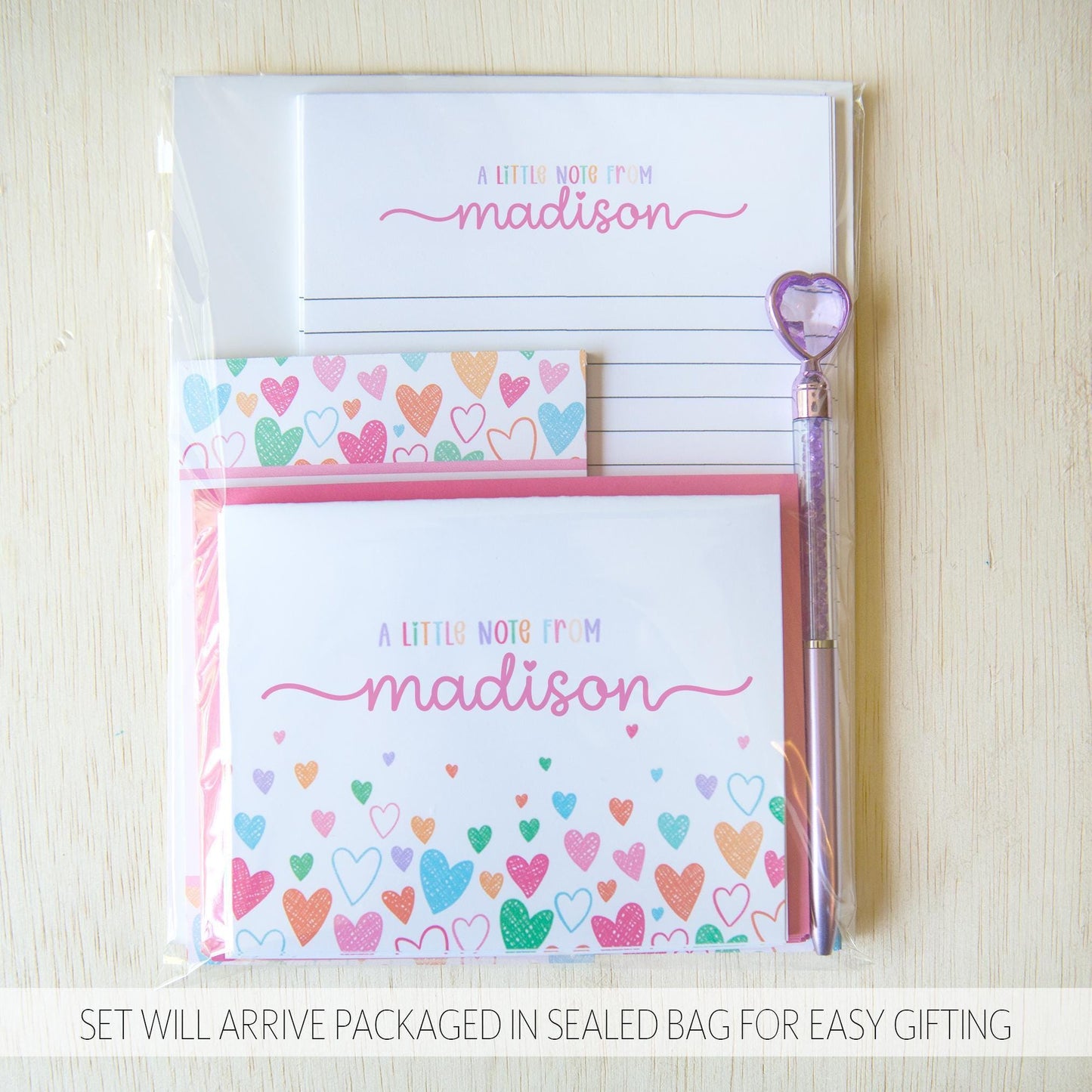 Personalized Stationery Set – Girls Letter Writing Paper & Envelopes Gift