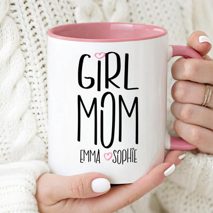 Personalized Girl Dad Mug - Fathers Day Gift | Custom Kids Name Mug, Microwave Safe Coffee Cup
