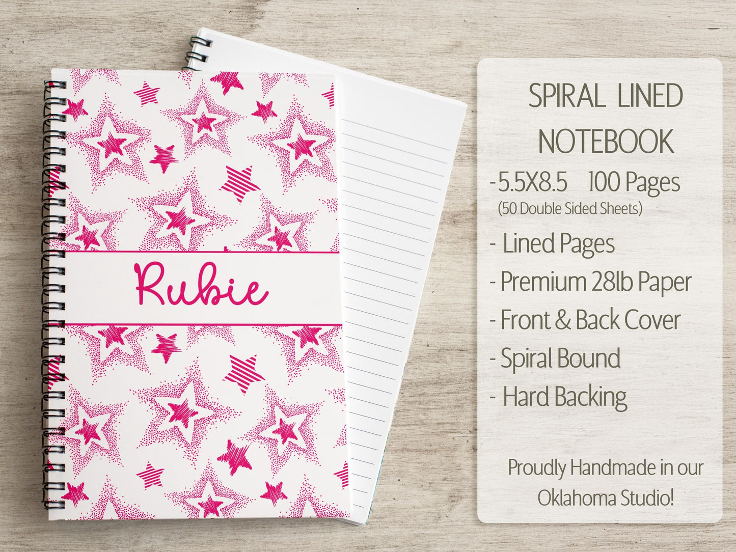 Personalized Stationery Set - Star Letter Paper & Notebook and Pen Gift Kit