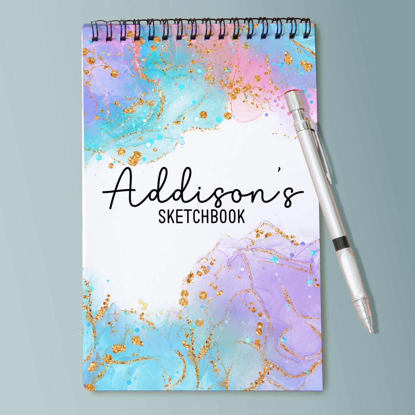 Personalized Sketchbook Girls - Custom Art Pad with Heavyweight Drawing Paper, Spiral Bound