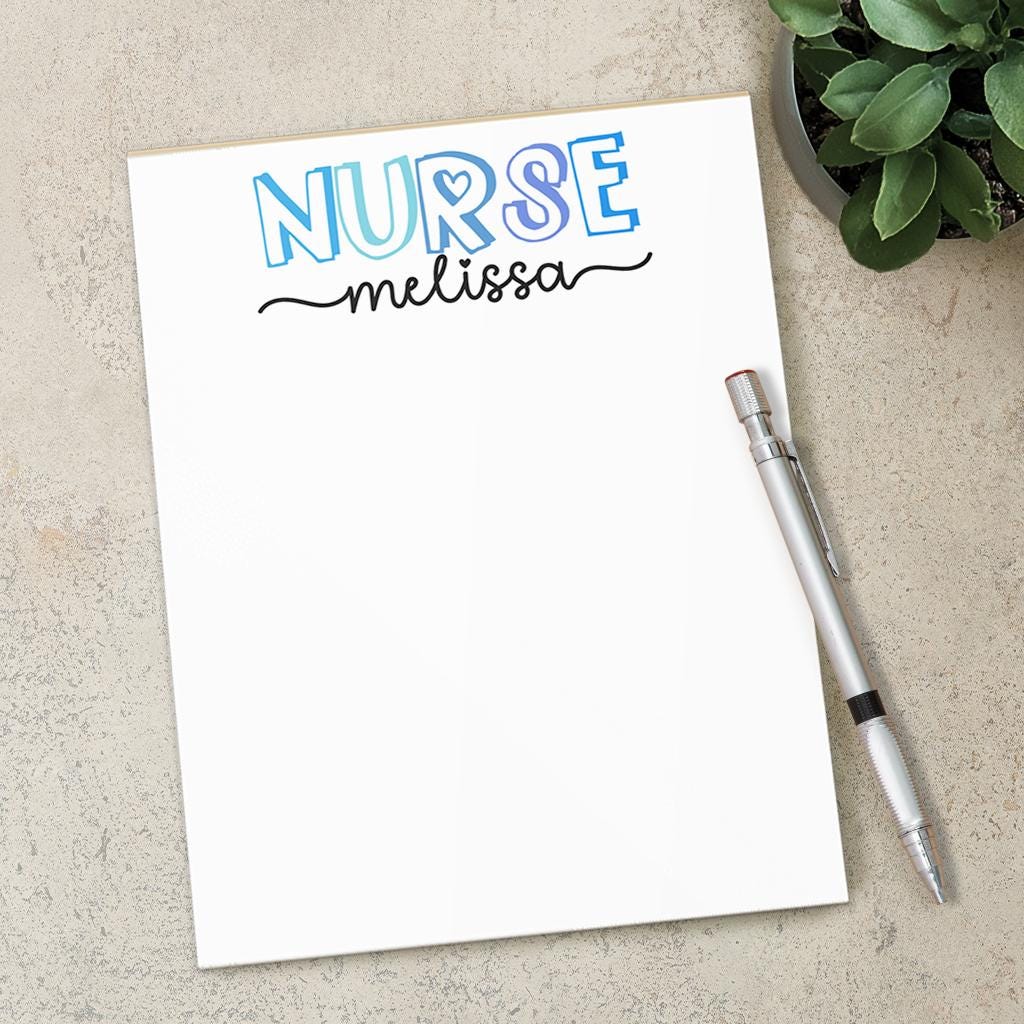 Personalized Nurse Notepad - Custom Nurse Stationery with Easy Tear-Away Pages