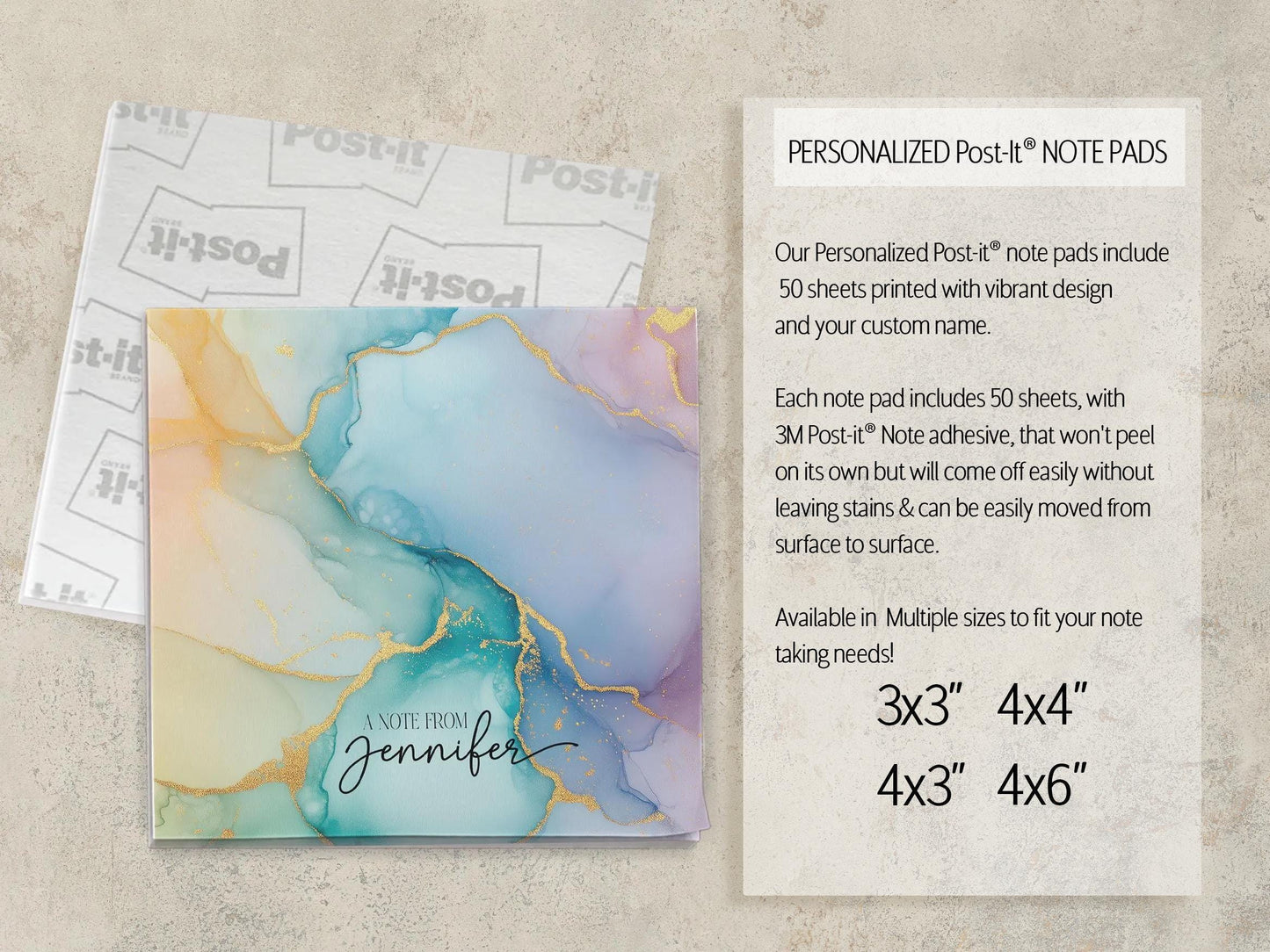 Personalized Notepad - Custom Sticky Notes | Rainbow Stationery To Do List