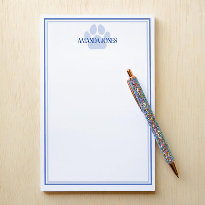 Personalized Paw Print Notepad - Custom Name Stationery | Pet Groomer Gift Idea