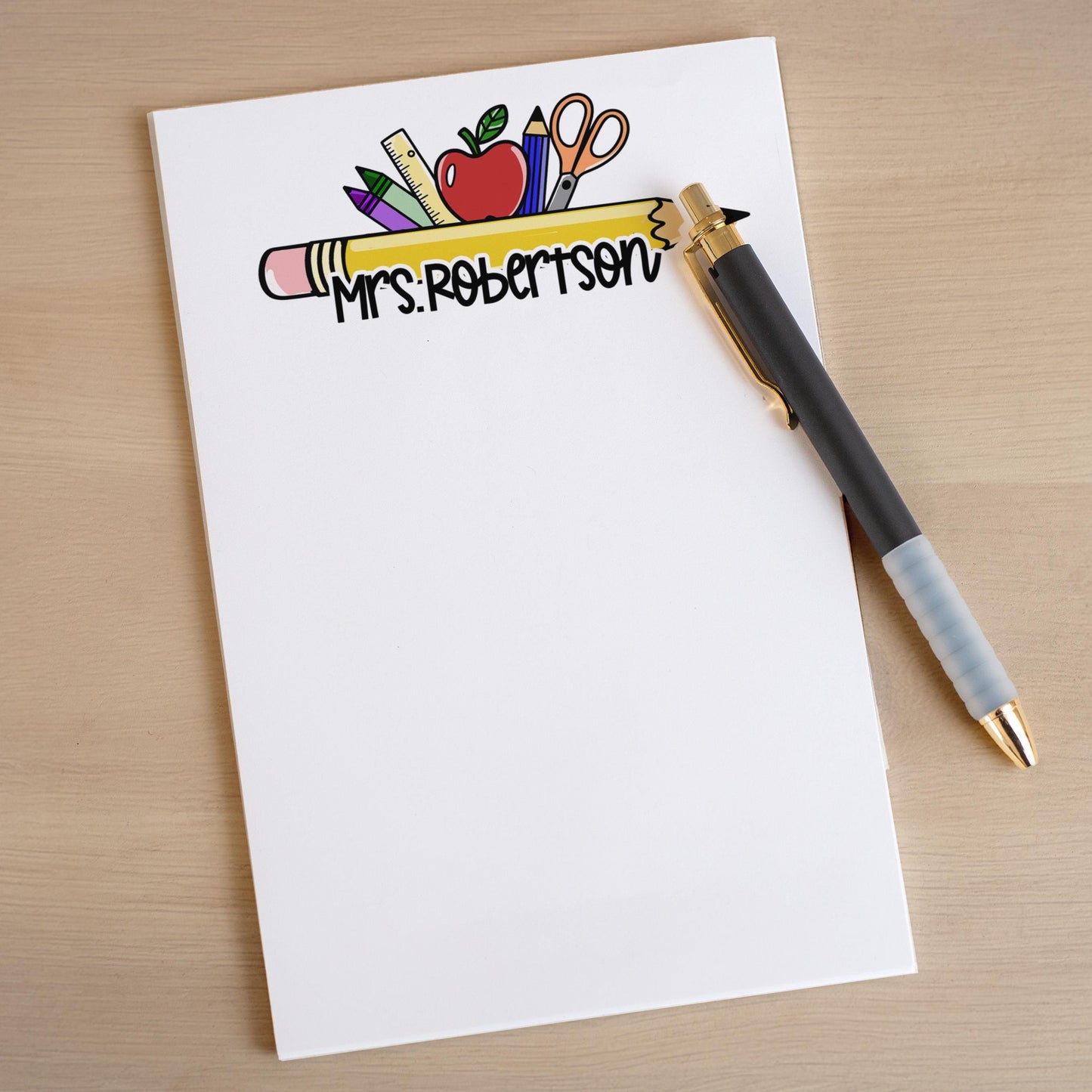 Personalized Teacher Notepad - Custom Name Stationery | Classroom Notepads, Teacher Pencil Notes
