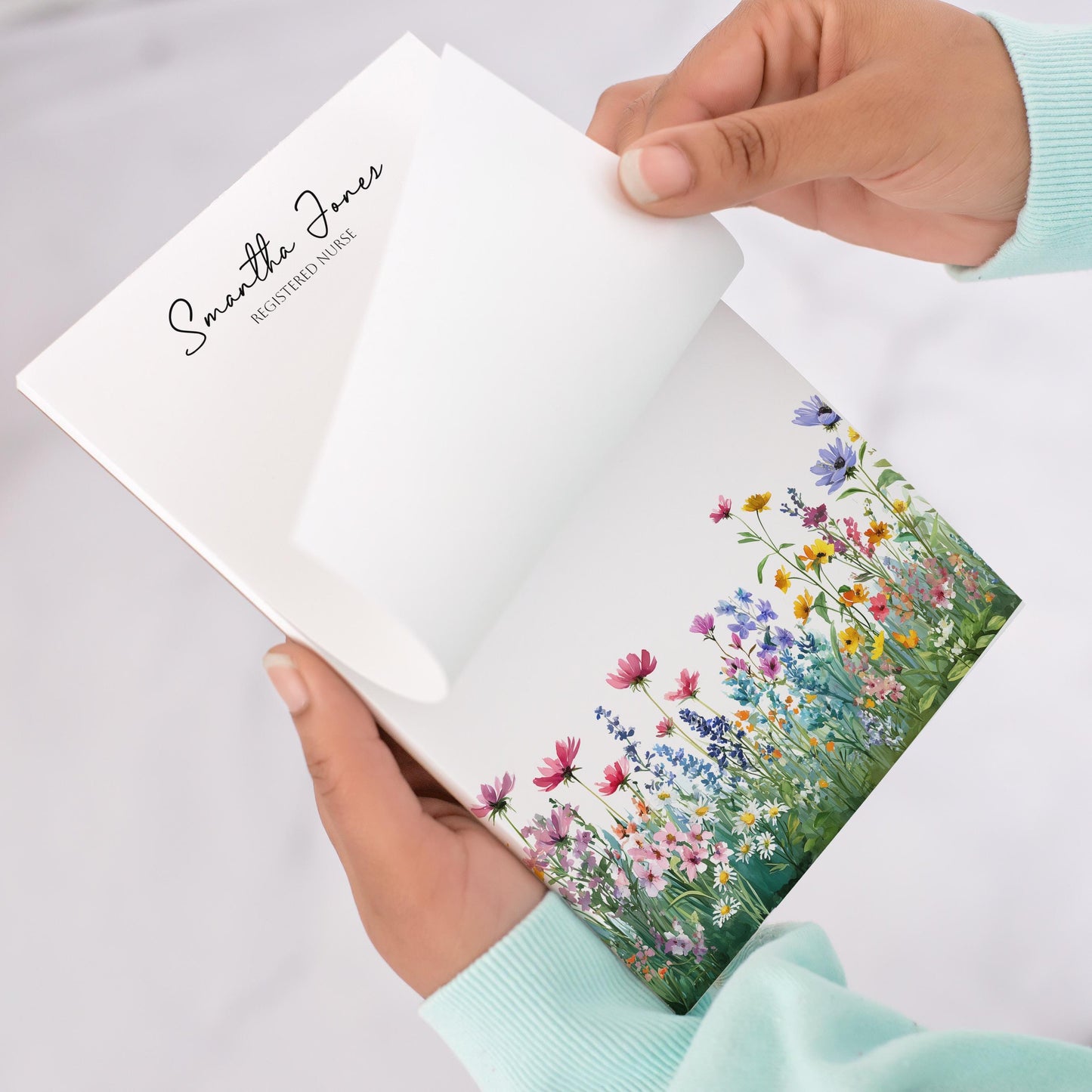 Personalized Flower Notepad – Custom Name Notepads with Floral Garden Design